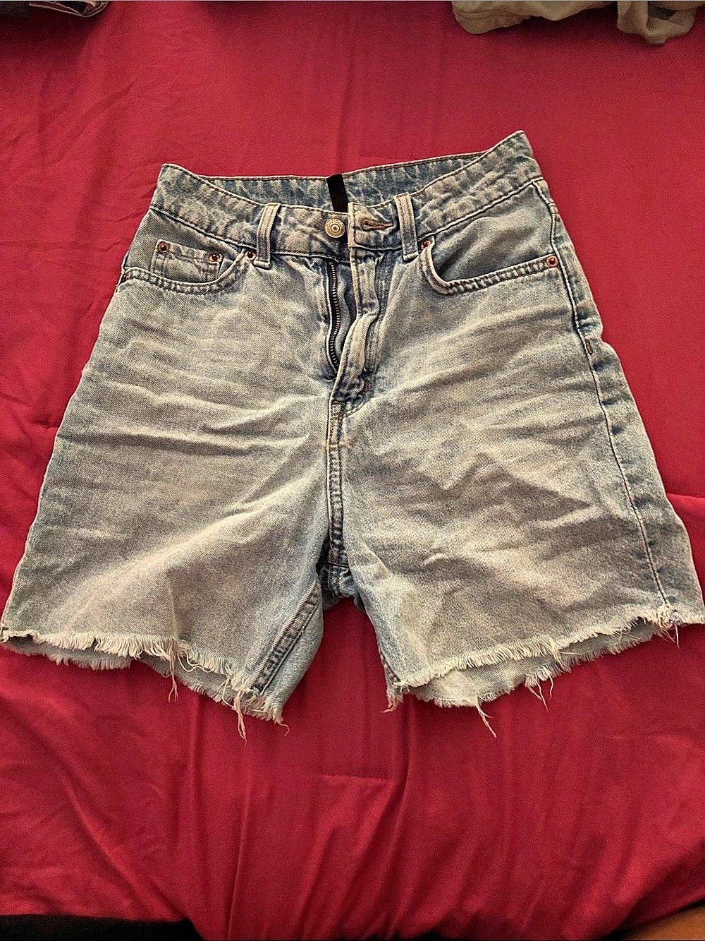 H&M Distressed Denim Jean Shorts in Blue